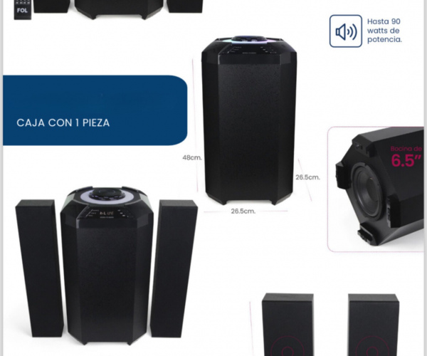 ESTACIÓN DE SONIDO CON SUBWOOFER MODELO 2, VENTA DESDE 1 PIEZA A PRECIO DE CAJA MÁSTER. 