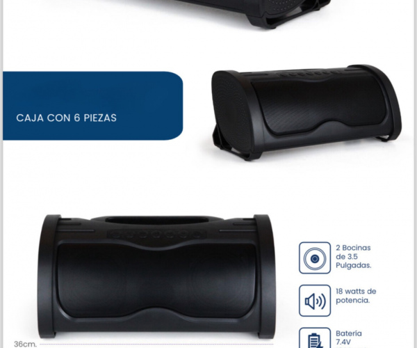 BOCINA PORTÁTIL BLUETOOTH RECARGABLE, VENTA DESDE 1 PIEZA A PRECIO DE CAJA MÁSTER.   